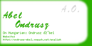 abel ondrusz business card